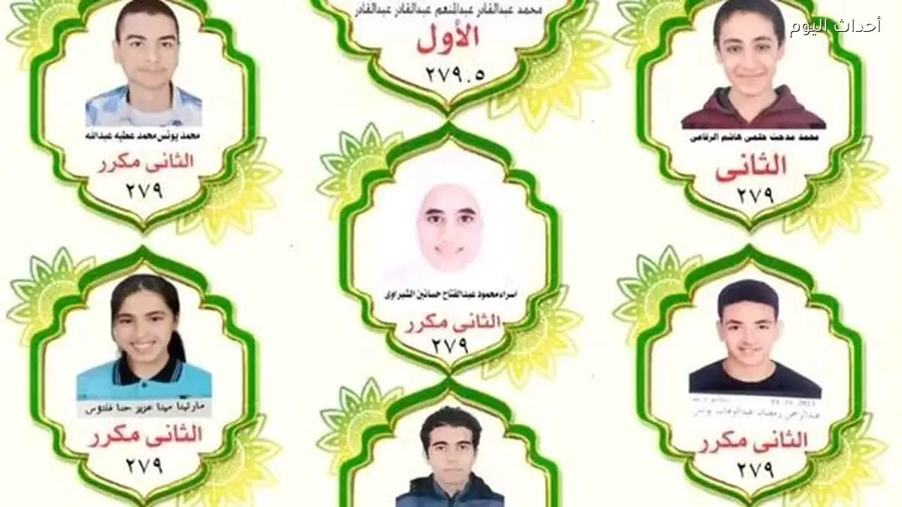ننشر أسماء أوائل الشهادة الإعدادية بمحافظه الغربية