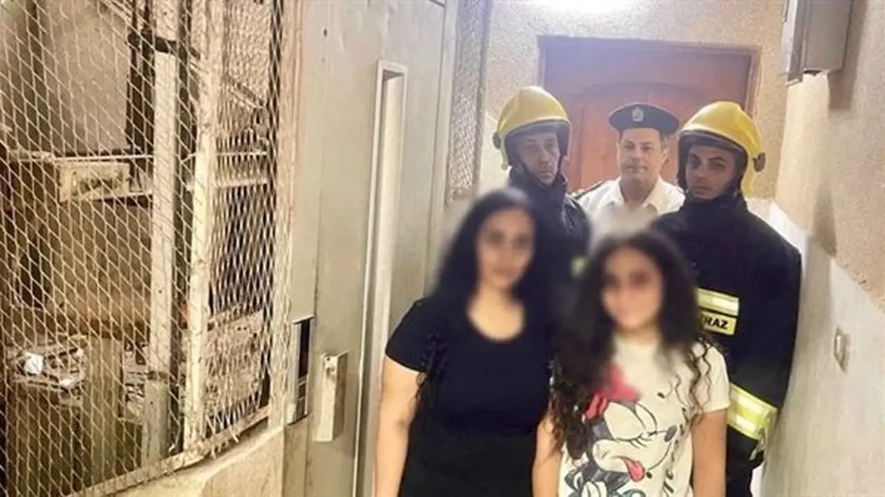 أمن الفيوم ينقذ سيدة وابنتها بعد احتجازهما في مصعد