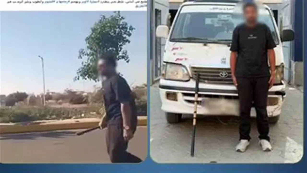 الأمن يكشف تفاصيل فيديو تهشيم سائق ميكروباص لسيارة ملاكي بالحجارة وعصا خشبية