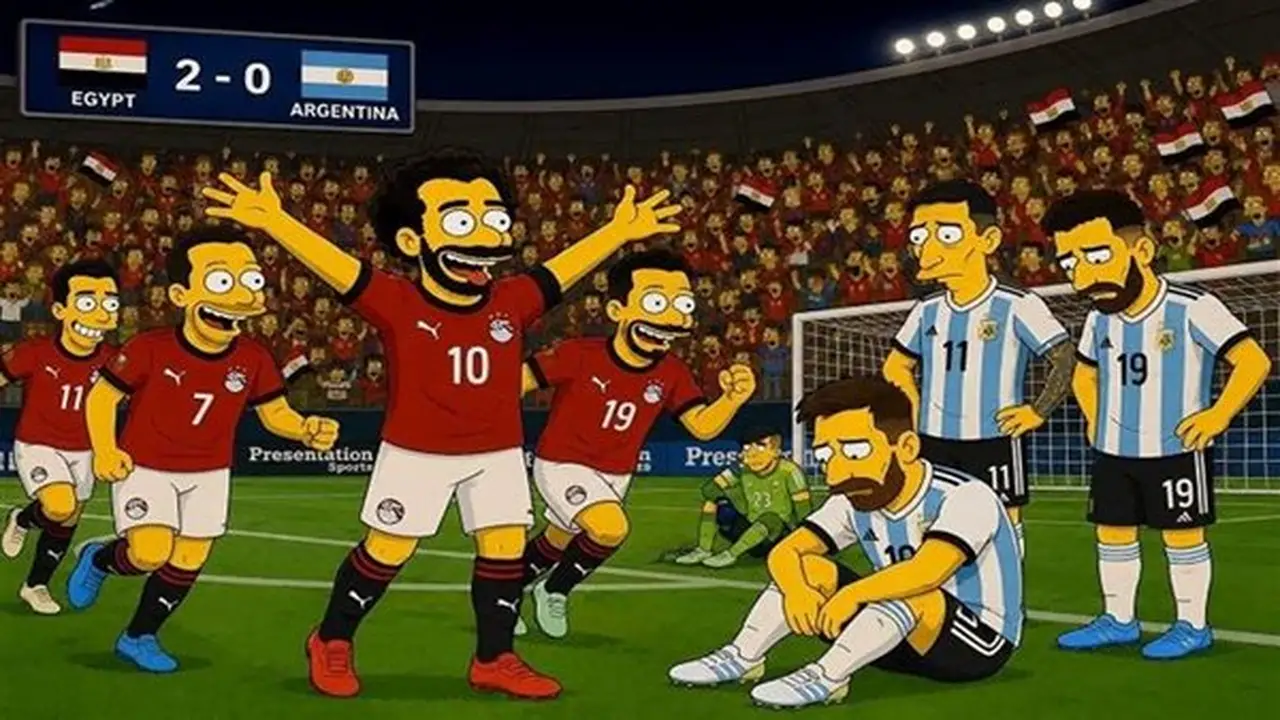 هل تنبأ مسلسل سيمبسون بفوز مصر على الأرجنتين؟ حقيقة الصور المتداولة