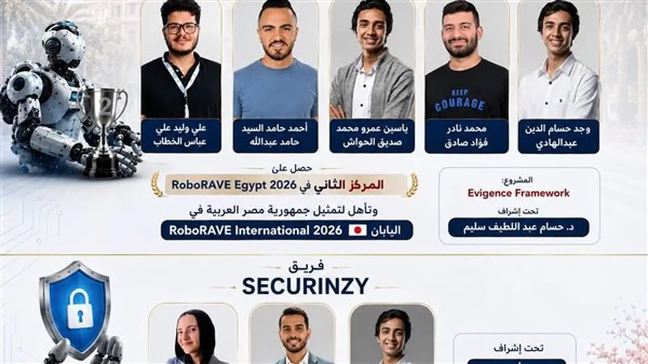 تهنئة رئيس جامعة الإسكندرية لطلاب كلية الحاسبات بتأهل فريقين لنهائيات RoboRAVE 2026 في اليابان