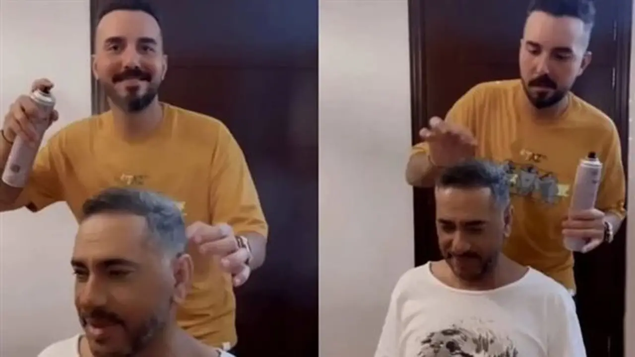 فضل شاكر يظهر مجددًا بعد إخلاء سبيله في زيارة لمحل حلاقة