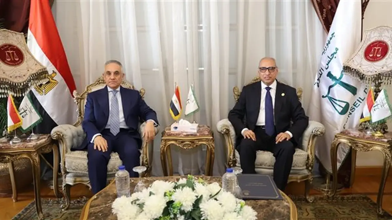 وزير العدل يهنئ المستشار محمود أبو الدهب بمناسبة توليه رئاسة مجلس الدولة