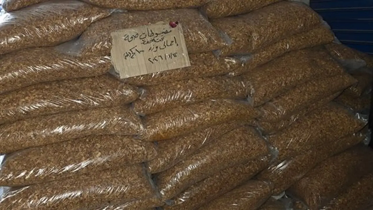 ضبط طن من التقلية الملوثة ببقايا حشرية في مخزن غير مرخص ببنها