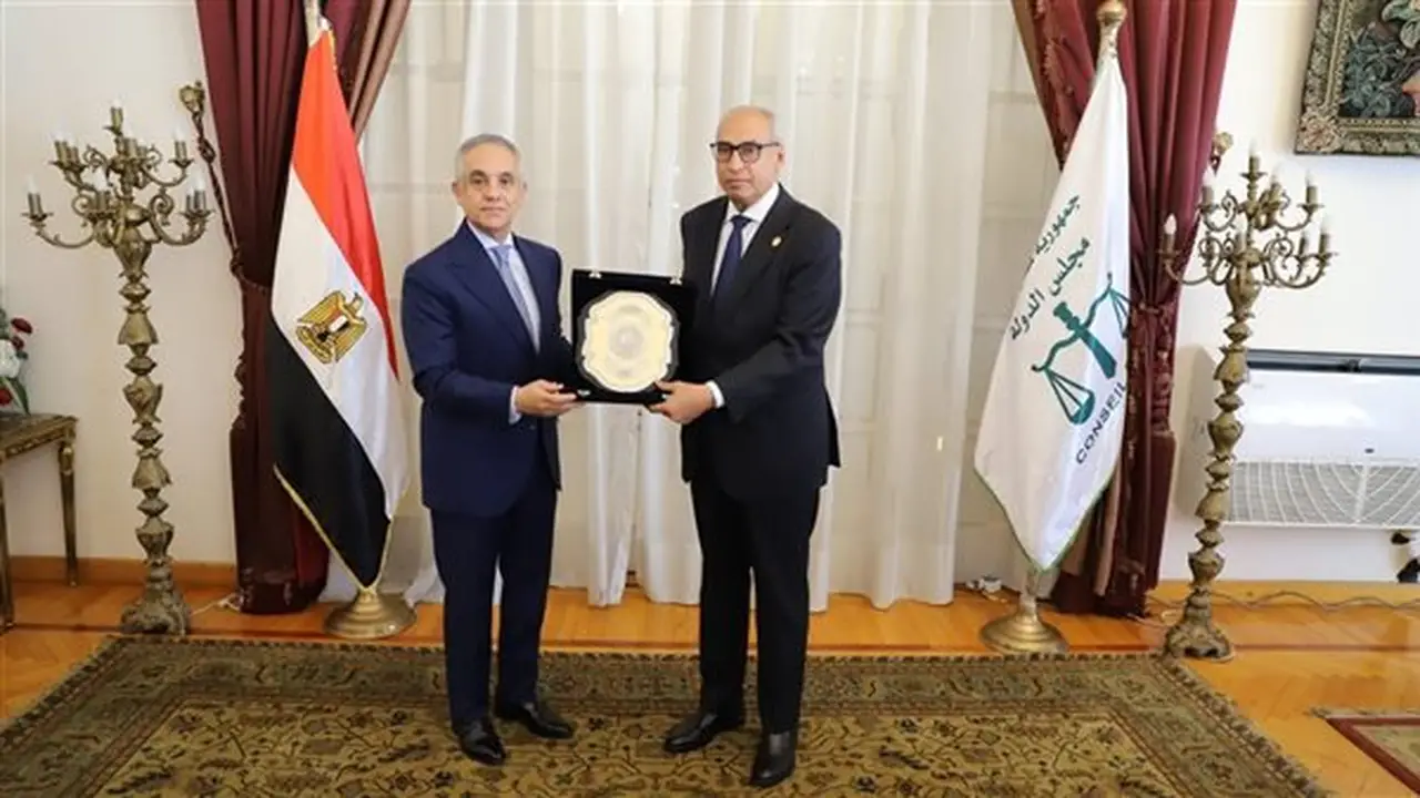 استقبال وزير العدل من قبل رئيس مجلس الدولة في قصر الأميرة فوقية