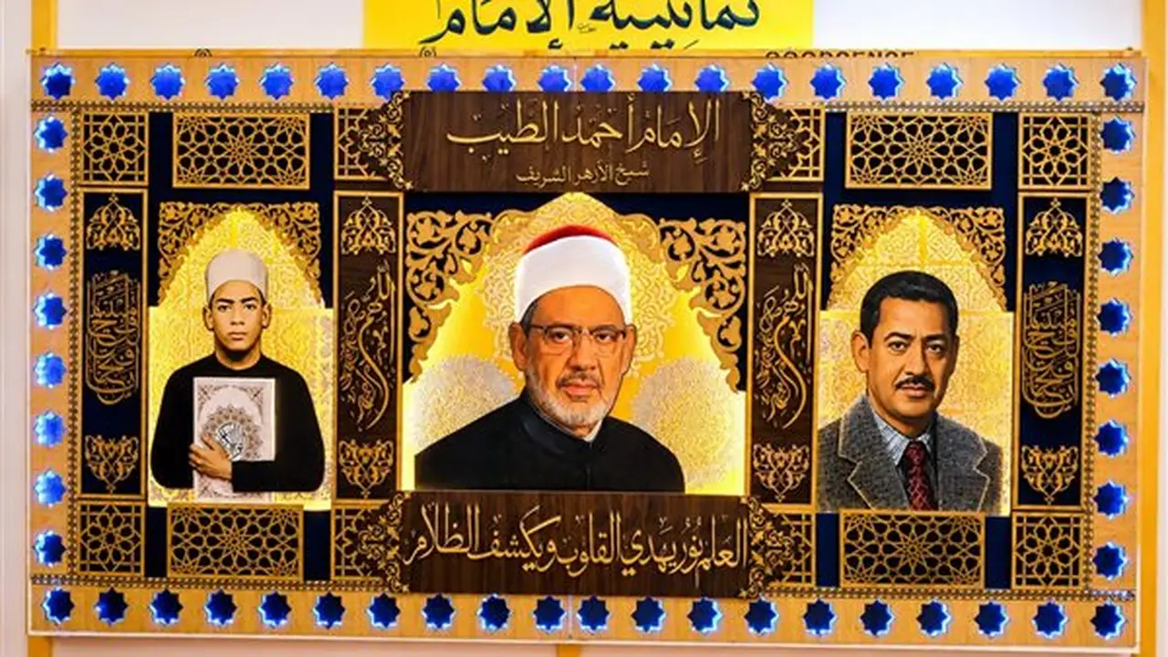 جدارية «ثمانينية الإمام»: أيقونة بصرية تجذب زوار معرض مكتبة الإسكندرية للكتاب