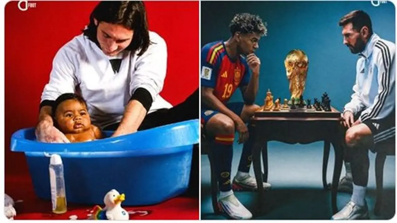 صورة قديمة تجمع ميسي ولامين يامال تشعل مواقع التواصل قبل نهائي كأس العالم