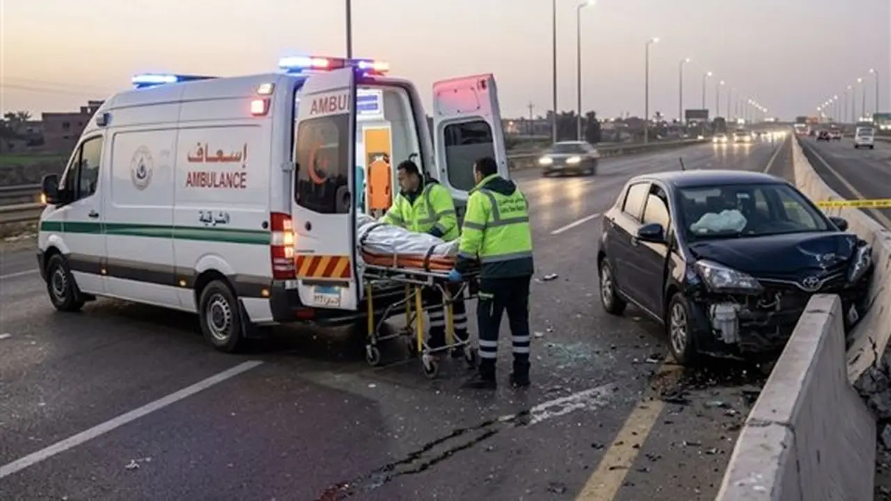 مصرع رضيع وإصابة والديه في حادث تصادم مروع بالشرقية
