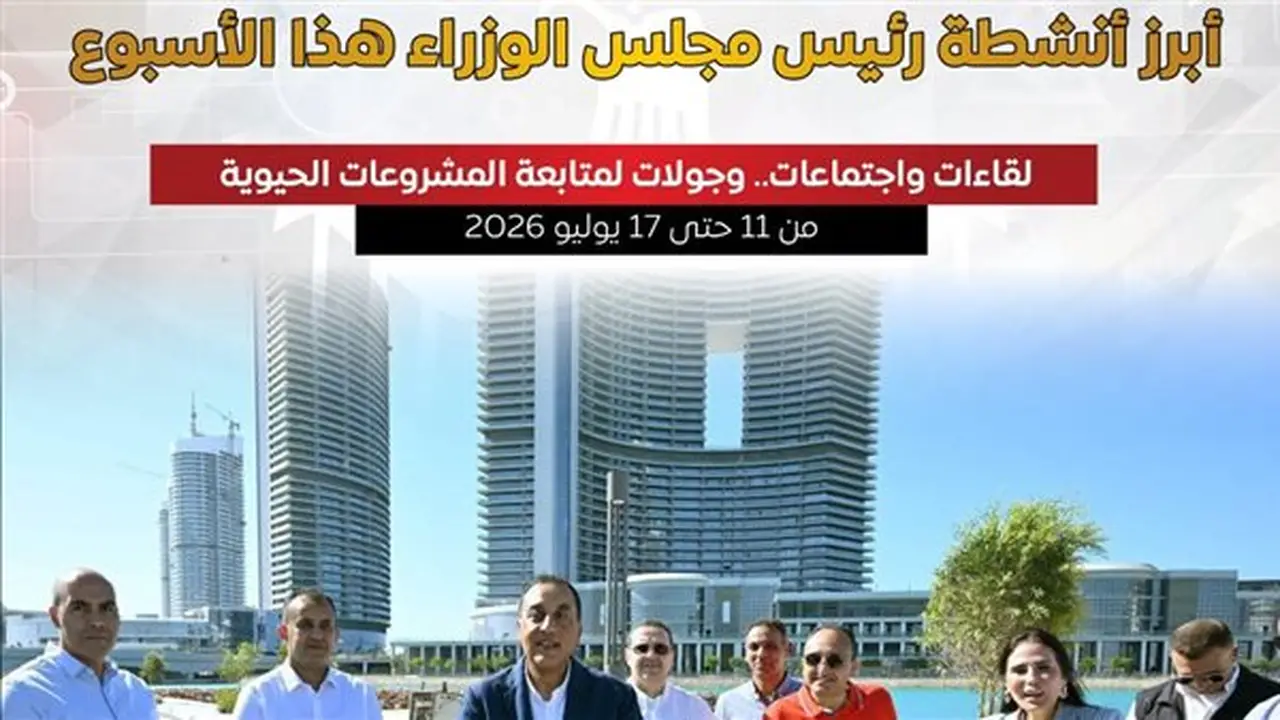 أهم أنشطة رئيس مجلس الوزراء خلال الأسبوع الجاري – إنفوجراف