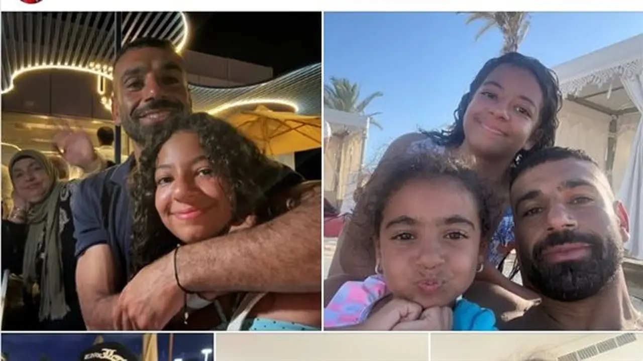 صور محمد صلاح وابنتيه مكة وكيان في الساحل الشمالي تثير تفاعل النشطاء والمصريون يمازحونه