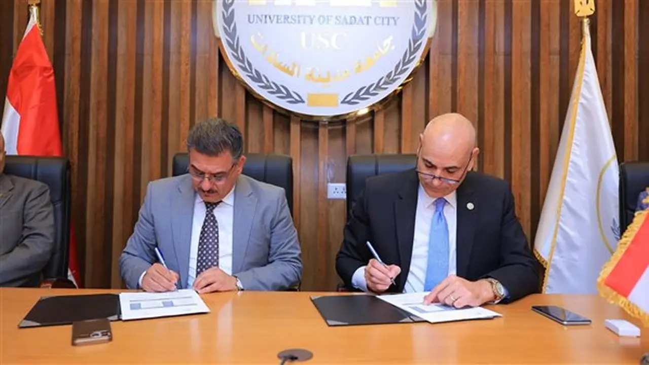 تعاون أكاديمي بين جامعتي مدينة السادات والحلة العراقية لتعزيز الشراكة البحثية