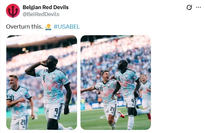 تغريدة حساب منتخب بلجيكا