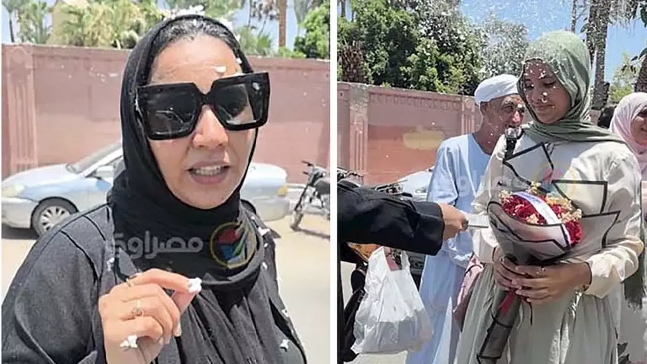 أم في الأقصر تحتفل بإنهاء ابنتها امتحانات الثانوية بهاتف آيفون وبوكيه ورد: “التعب مقدر” – صور