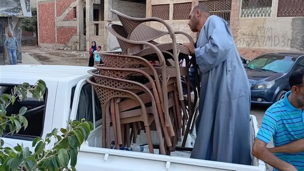 إزالة 160 حالة إشغال طريق في بني مزار بالمنيا