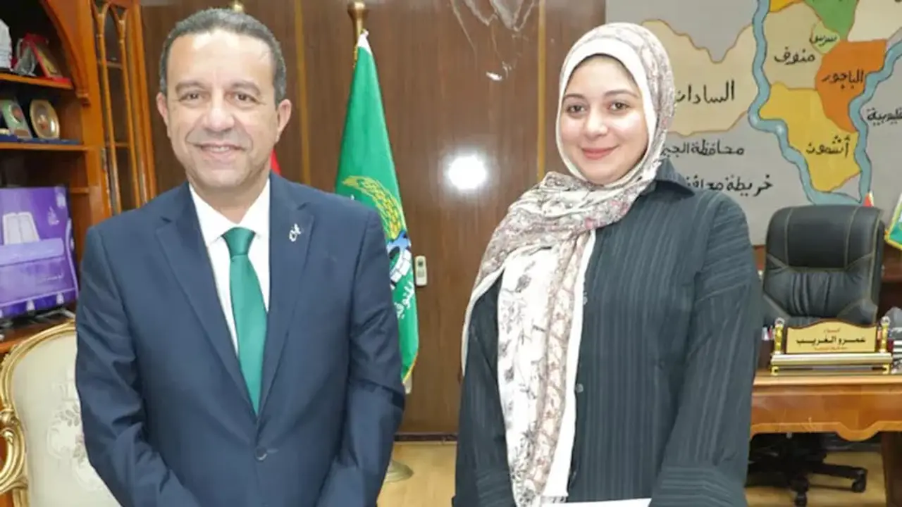 محافظ المنوفية يكرم الطالبة ندى بعد إشادة رئيس الوزراء بقصتها الملهمة