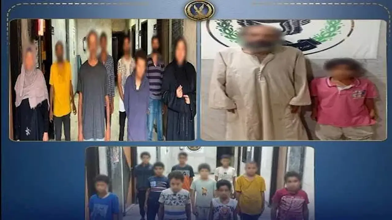 ضبط 9 متهمين في شبكة تسول تستغل 11 طفلاً بالجيزة