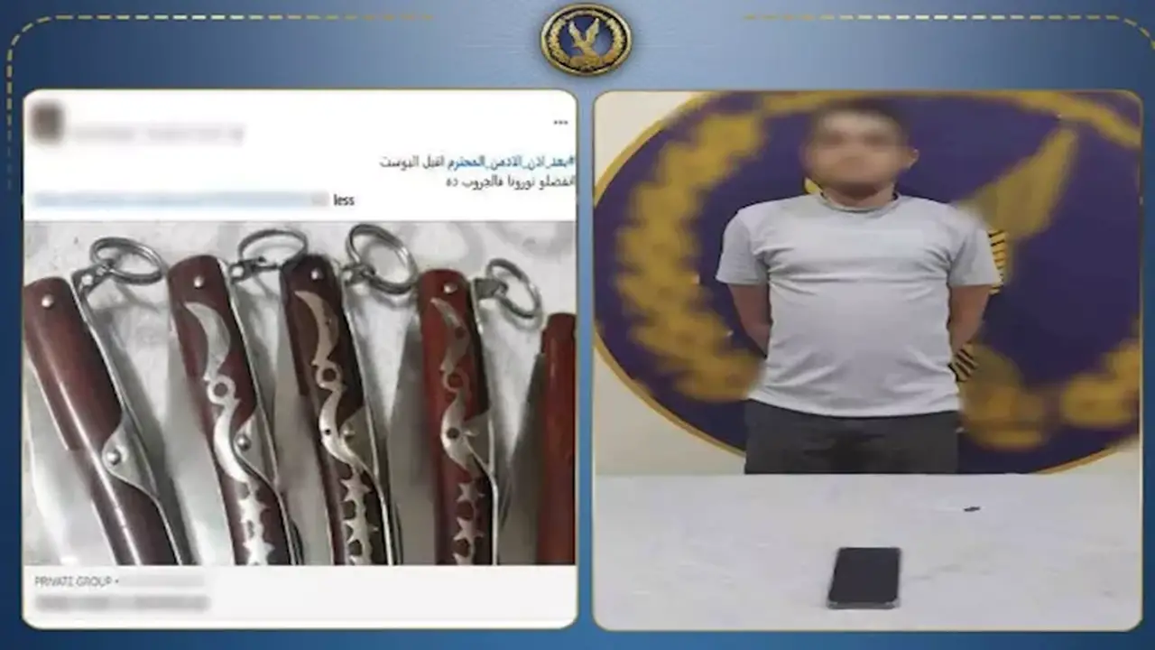 الداخلية تضبط شخصًا يروج لبيع الأسلحة البيضاء في القليوبية
