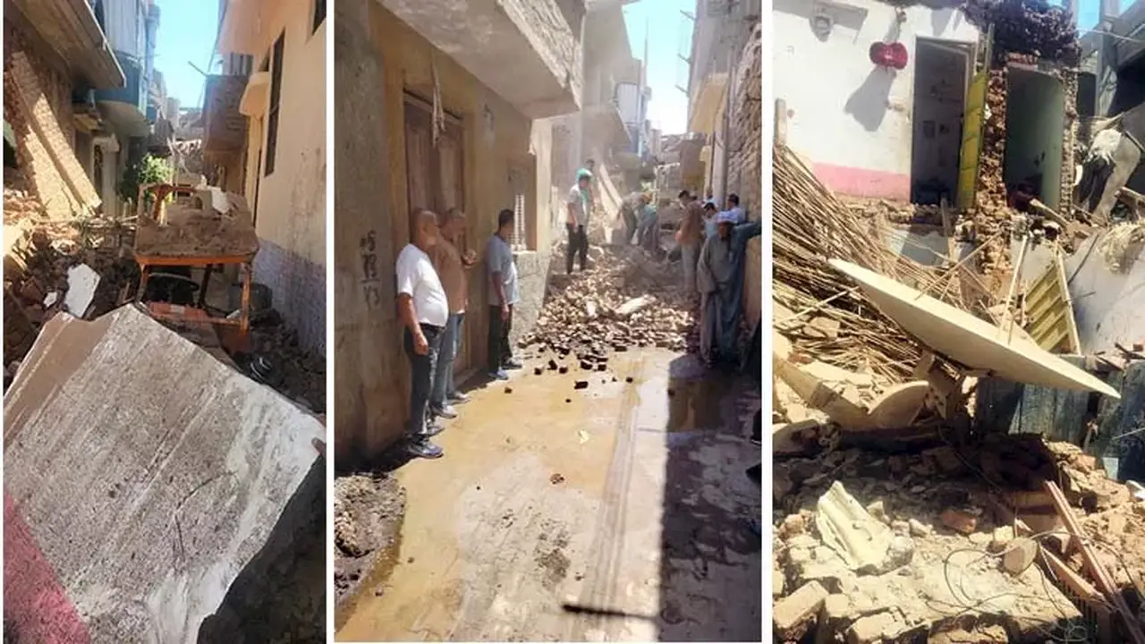 انهيار جزئي لمنزل قديم في جزيرة الخزندارية بسوهاج دون إصابات