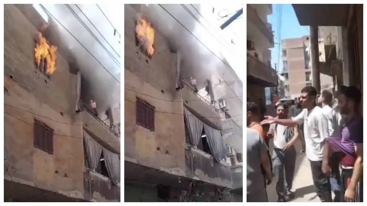 بالصور: السيطرة على حريق هائل في شقة سكنية بشبين القناطر بالقليوبية