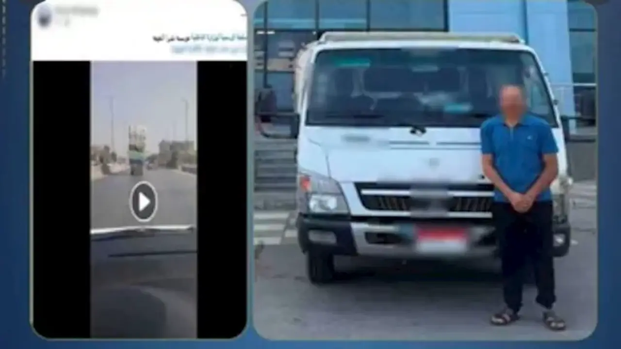 ضبط سائق نقل هدد حياة المواطنين في القليوبية بعد انتشار فيديو الحمولة المائلة