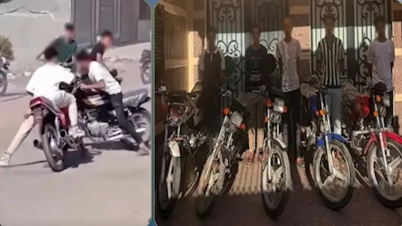سقوط 5 شباب استعرضوا بدراجات نارية في كفر الشيخ بدافع اللهو