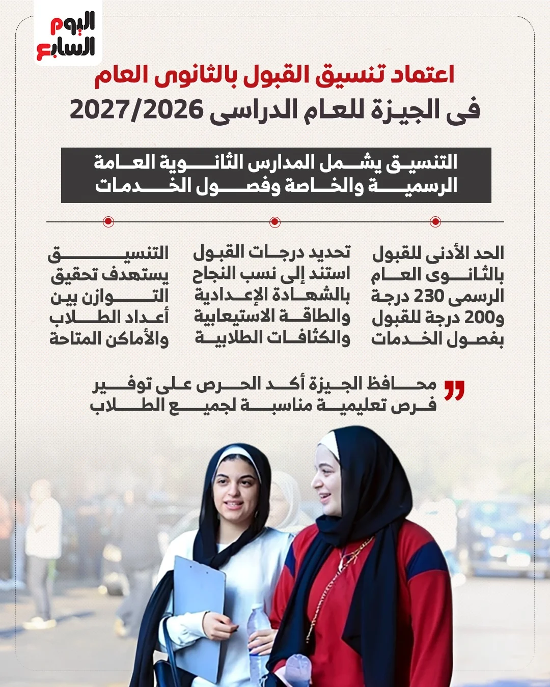 تنسيق القبول بالثانوية العامة في الجيزة تنسيق القبول بالثانوية العامة في الجيزة