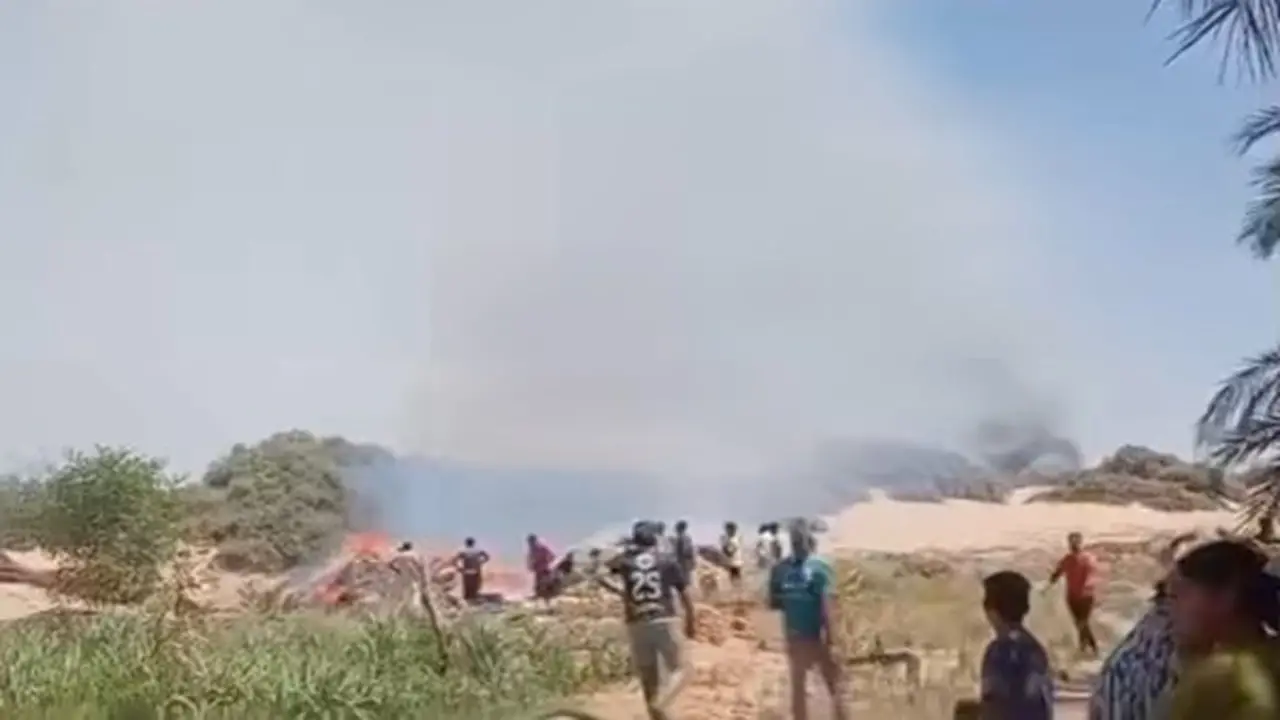حريق في مزرعة نخيل عزب القصر يهدد المنازل في الوادي الجديد
