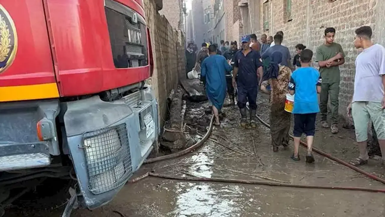 اندلاع حريق في منزل بالسوق الشعبي بمدينة الخارجة في الوادي الجديد