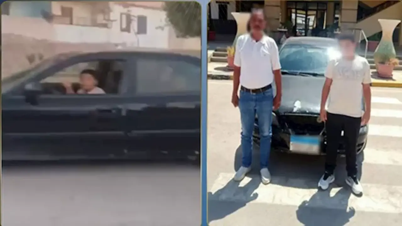 ضبط طفل يقود سيارة برعونة في شوارع الشرقية بعد سرقتها من والده