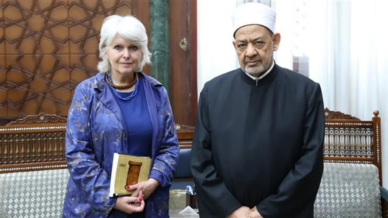شيخ الأزهر يستقبل السفيرة الفرنسية لحقوق الإنسان ويستعرض تجربة بيت العائلة المصرية