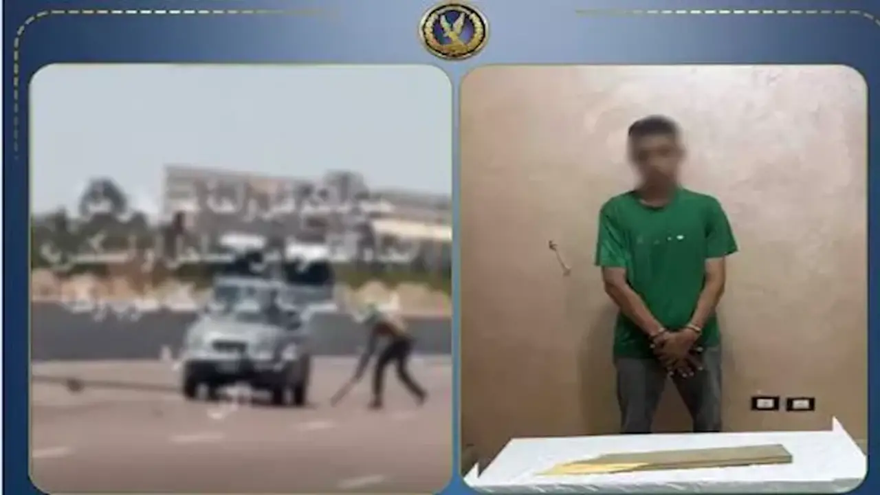 القبض على المتهم بإلقاء الحجارة على السيارات في طريق القاهرة – الإسكندرية
