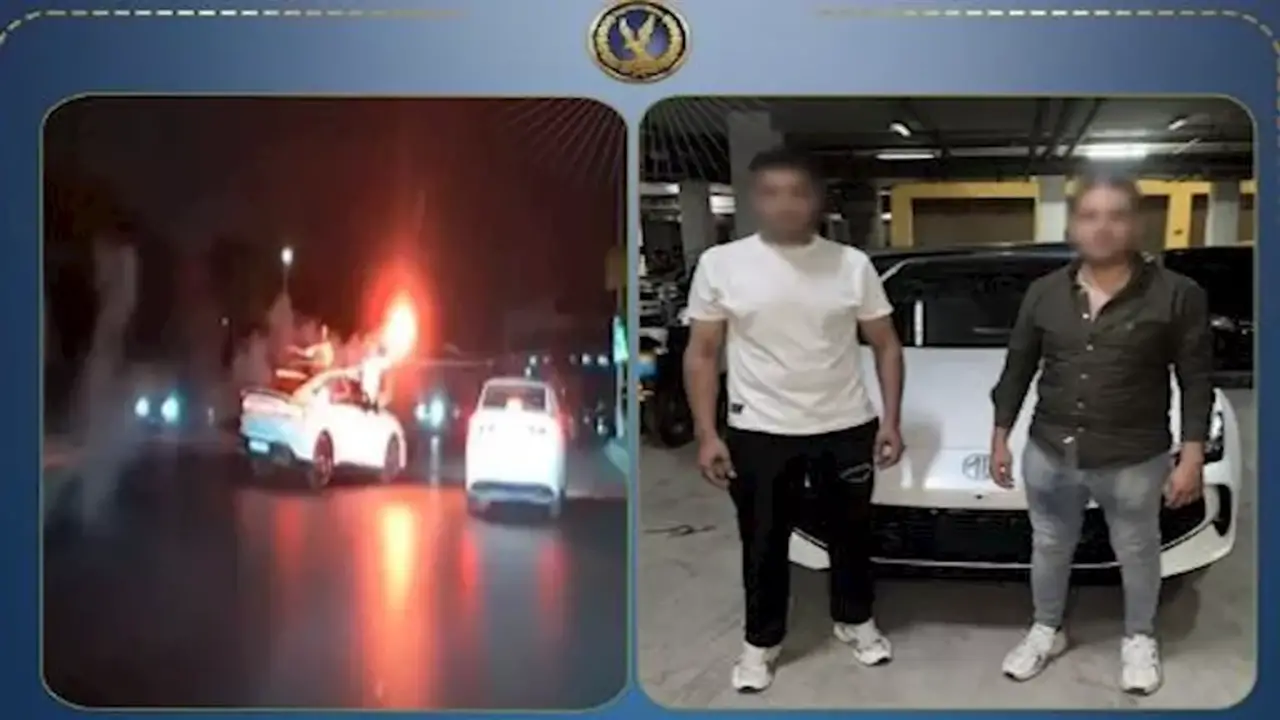 ضبط سيارة بدون لوحات بعد ظهورها في فيديو لحركات استعراضية بالقاهرة