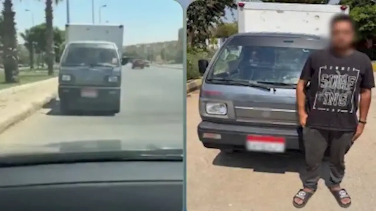 سائق ربع نقل يثير الجدل في القاهرة بفيديو مخالف