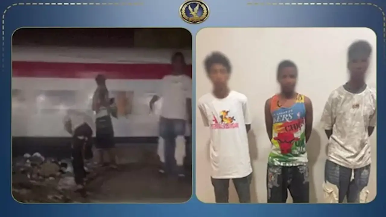 ضبط 3 طلاب بعد إلقاء الحجارة على قطار في أسوان