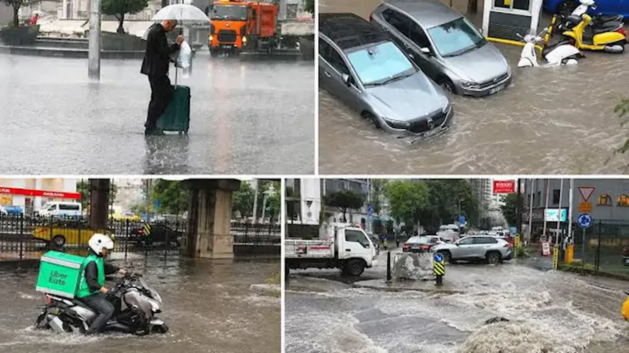إسطنبول تحت وطأة الأمطار الغزيرة.. شوارع العاصمة تتحول إلى أنهار