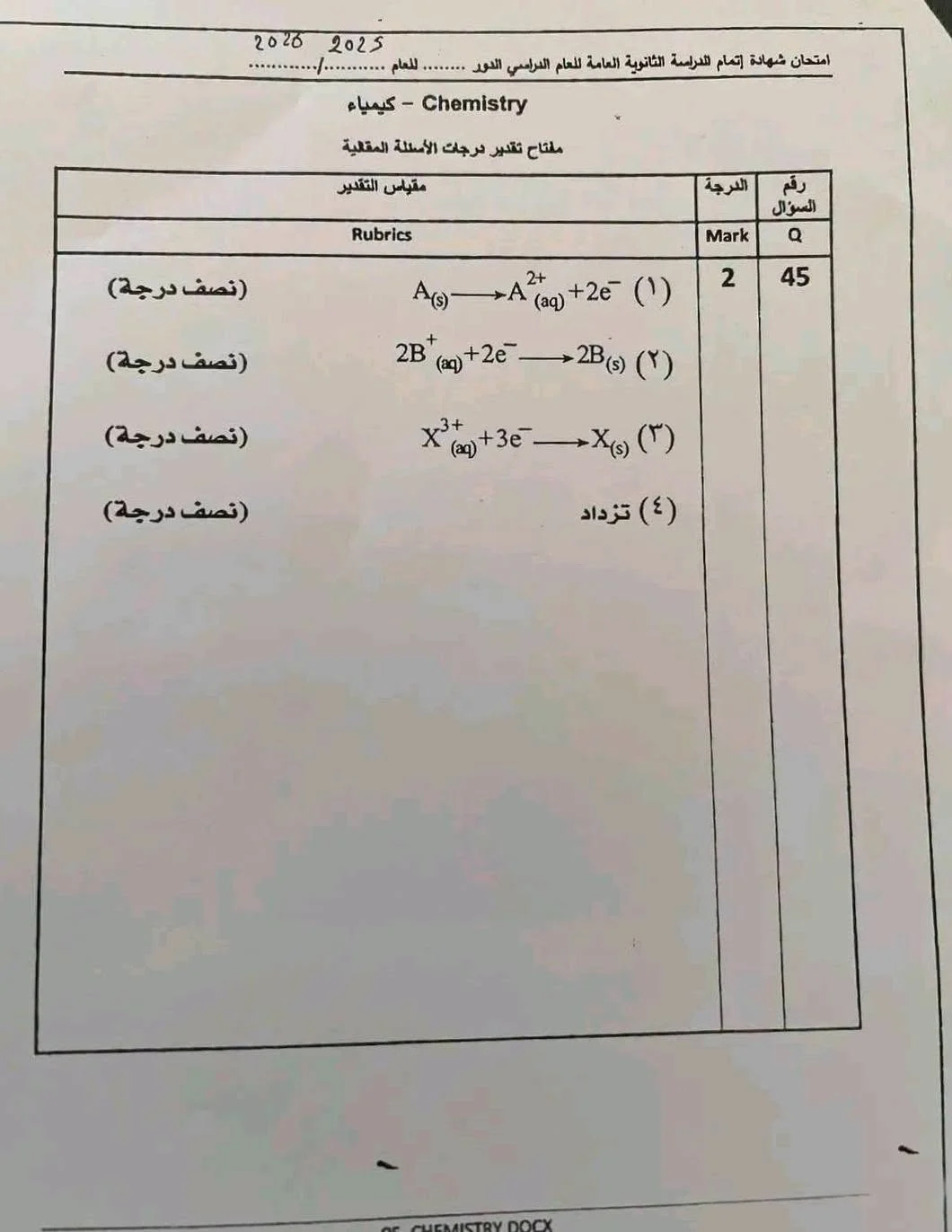إجابات الأسئلة المقالية للكيمياء إجابات الأسئلة المقالية للكيمياء