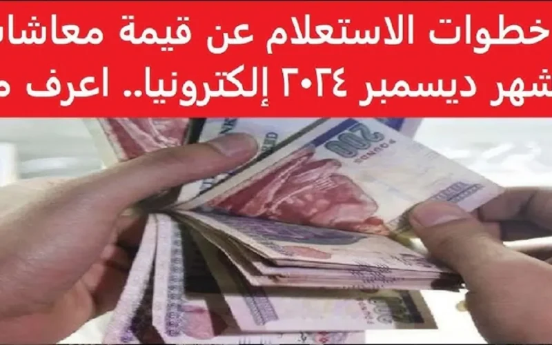 جهز محفظتك… الاستعلام عن قيمه المعاش بالاسم وطرق صرف معاشات شهر ديسمبر 2024