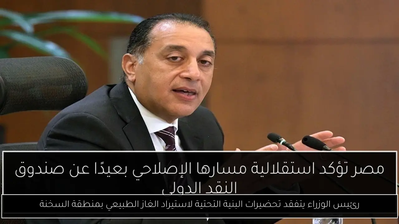 رئيس الوزراء يتفقد تحضيرات البنية التحتية لاستيراد الغاز الطبيعي بمنطقة السخنة