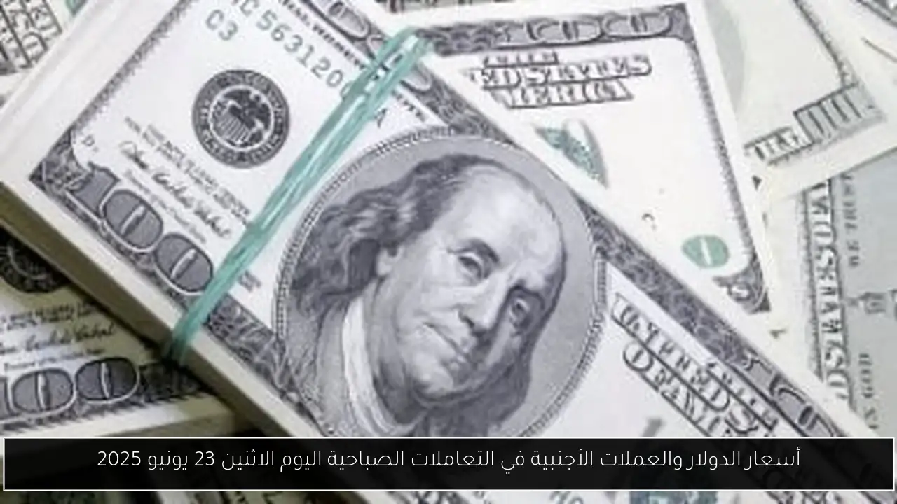 أسعار الدولار والعملات الأجنبية في التعاملات الصباحية اليوم الاثنين 23 يونيو 2025