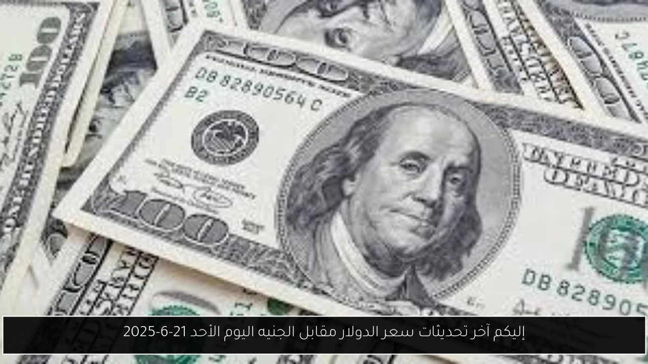 إليكم آخر تحديثات سعر الدولار مقابل الجنيه اليوم الأحد 21-6-2025