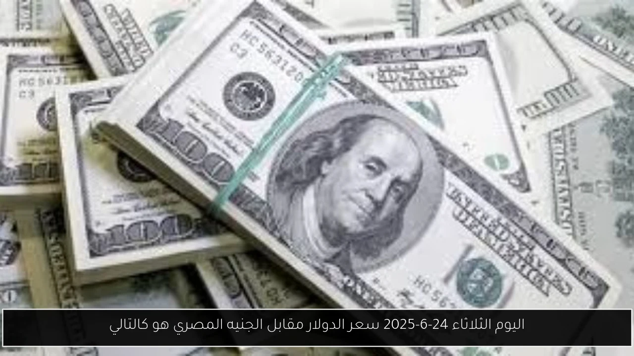 اليوم الثلاثاء 24-6-2025 سعر الدولار مقابل الجنيه المصري هو كالتالي