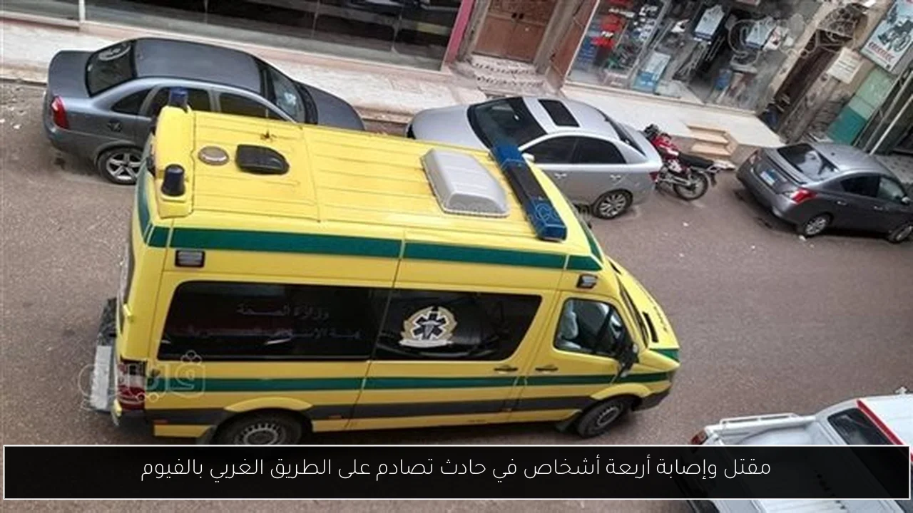 مقتل وإصابة أربعة أشخاص في حادث تصادم على الطريق الغربي بالفيوم