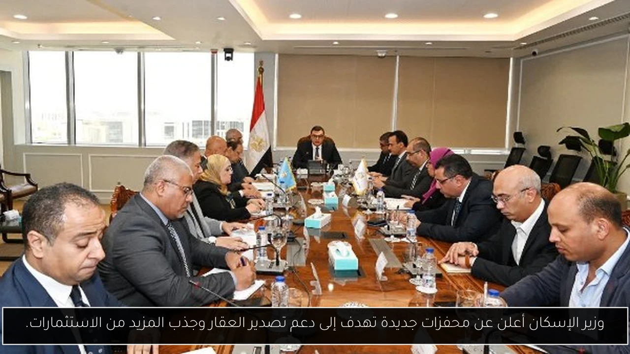 وزير الإسكان أعلن عن محفزات جديدة تهدف إلى دعم تصدير العقار وجذب المزيد من الاستثمارات.