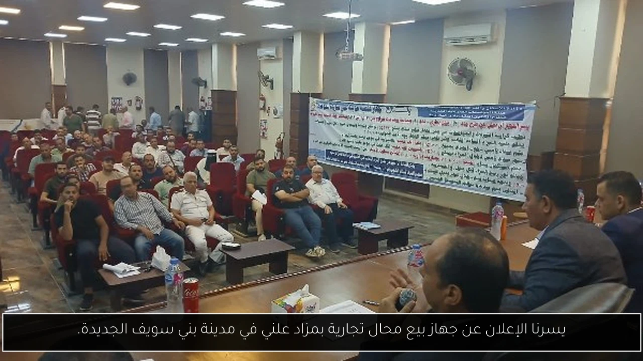 يسرنا الإعلان عن جهاز بيع محال تجارية بمزاد علني في مدينة بني سويف الجديدة.