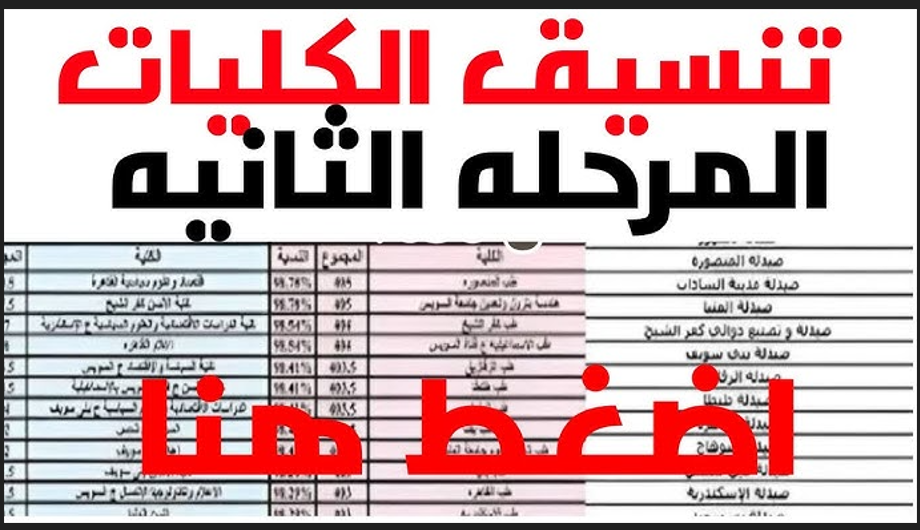 اخر موعد لتنسيق المرحلة الثانية
