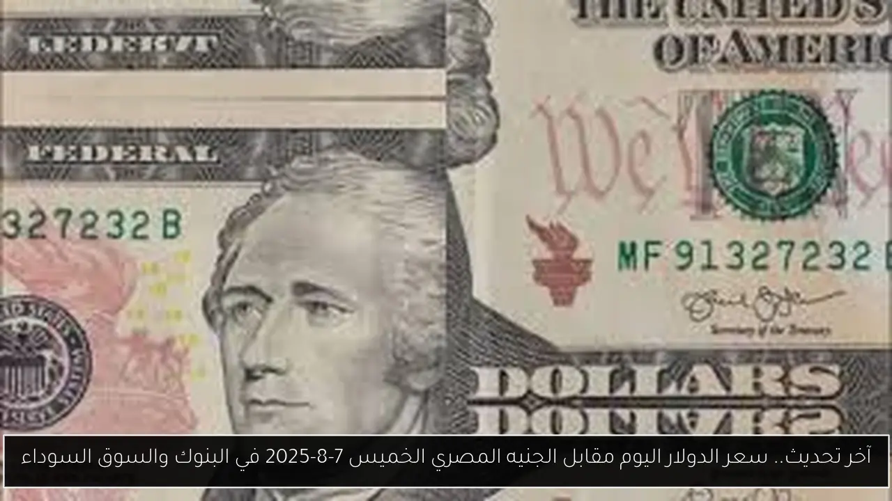 آخر تحديث.. سعر الدولار اليوم مقابل الجنيه المصري الخميس 7-8-2025 في البنوك والسوق السوداء